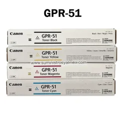 Pack Toner Canon GPR-51 Negro y Colores Original