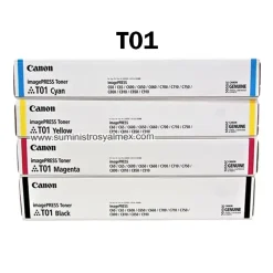 Pack Toner Canon T01 Negro y Colores Original
