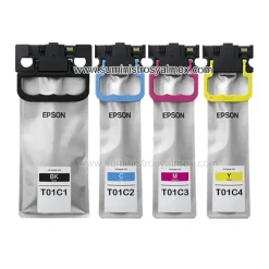 bolsa de tinta epson t01c negro y colores