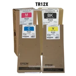 kit de tinta epson tr12x negro y colores wf-r4640, wf-r5690, f-r5190