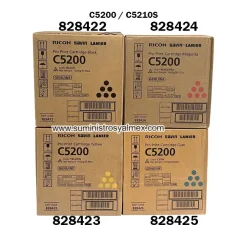 Pack Toner Ricoh C5200 Negro y Colores