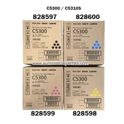 Pack Toner Ricoh C5300 Negro y Colores
