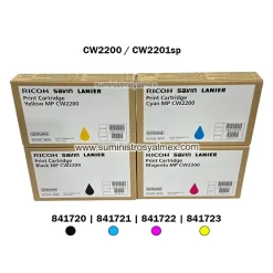 Pack Toner Ricoh CW2200 Negro y Colores Original