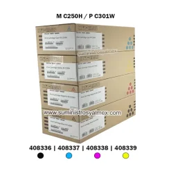 Pack Toner Ricoh M C250H, P C301W Negro y Color