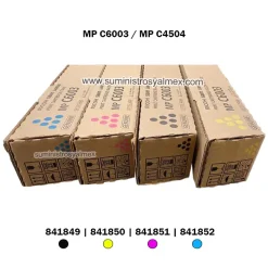 Pack Toner Ricoh MP C6003 Negro y Original