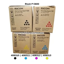 Pack Toner Ricoh P C600 Negro y Colores Original