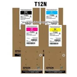 pack de tinta epson t12n negro y colores workforce pro ep-c800, em-c800 original